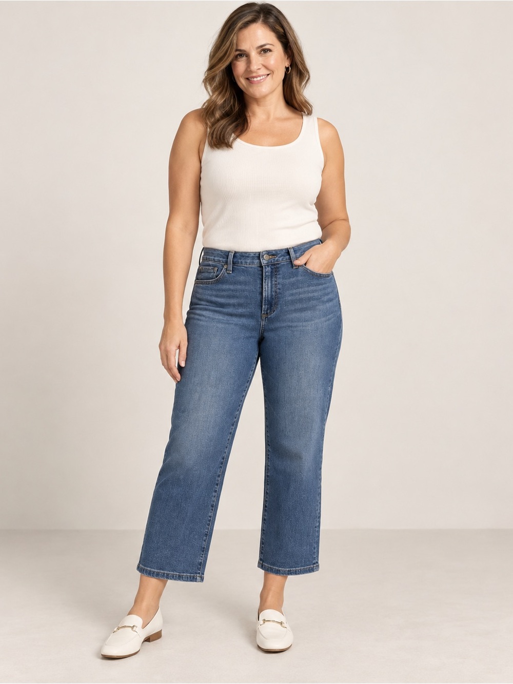 Chico's Straight-Leg Jeans in Medium Blue